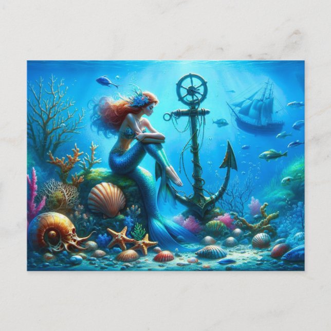 Mermaid Postcard Postkarte (Vorderseite)