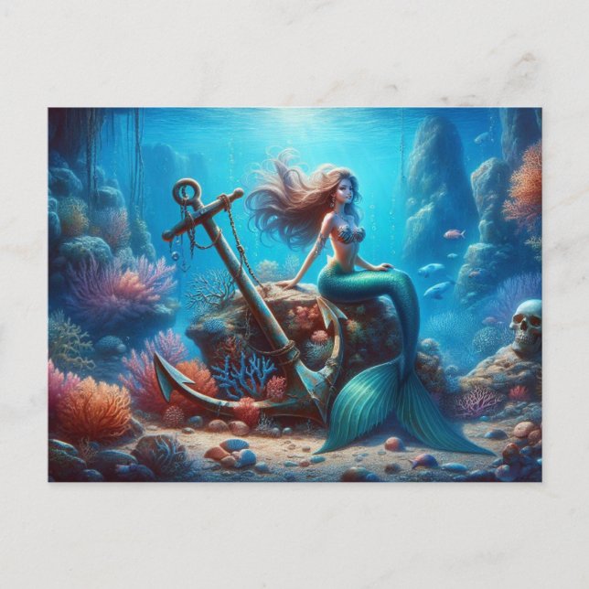Mermaid Postcard Postkarte (Vorderseite)