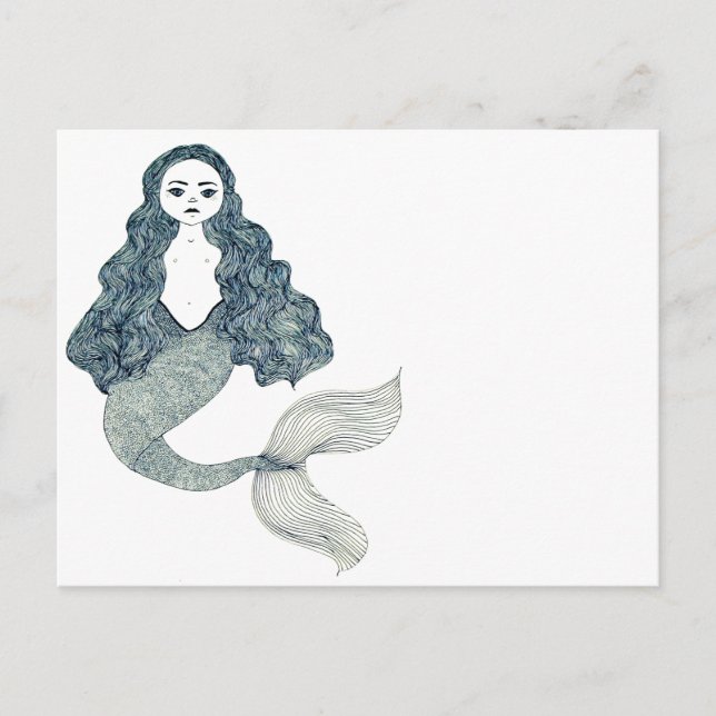 Mermaid Postcard Postkarte (Vorderseite)