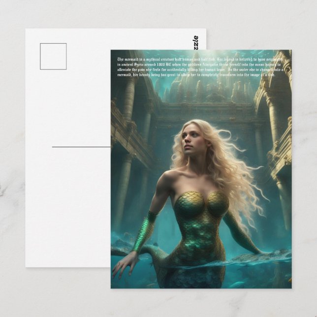 Mermaid Postkarte (Vorne/Hinten)