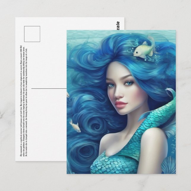 Mermaid Postkarte (Vorne/Hinten)