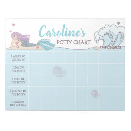 Mermaid Potty Chart Personalisiert Name & Aufgaben Notizblock