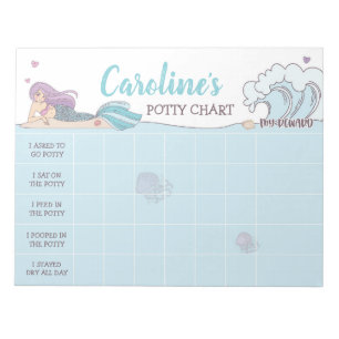 Mermaid Potty Chart Personalisiert Name & Aufgaben Notizblock