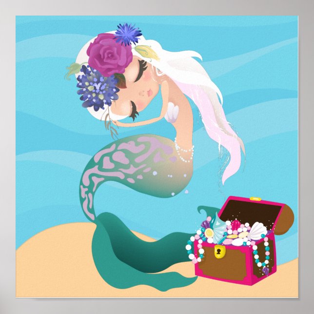 Mermaid Premium Leinwand (Glanz) Poster (Vorne)