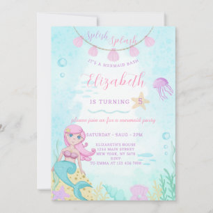 Mermaid Princess Birthday Einladung