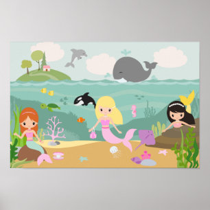 Mermaid Print, Value Poster Paper (Matte)