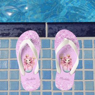 Mermaid Prinzessin Rosa Glitzer Mädchen Kinderbadesandalen