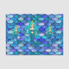 Mermaid-Prinzessinnen in blauer und lila Skala Seidenpapier