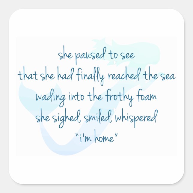 Mermaid Quadratischer Aufkleber (Vorderseite)