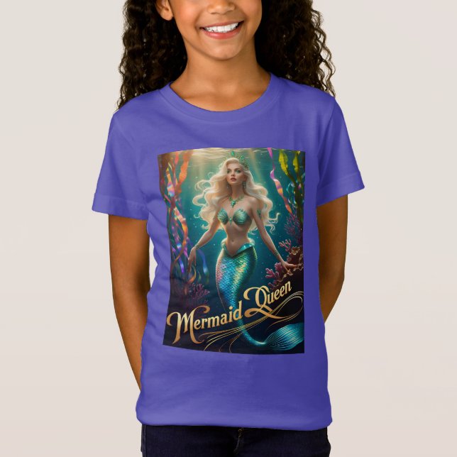 Mermaid Queen Underwater Art T-Shirt Girl (Vorderseite)