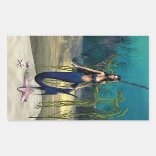 Mermaid Rechteckiger Aufkleber