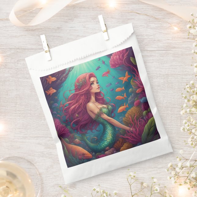 Mermaid Red Geschenktütchen (Ausgeschnitten)