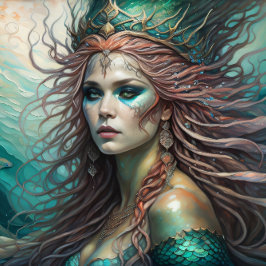 Mermaid Red Hair Queen v1 Seidenpapier