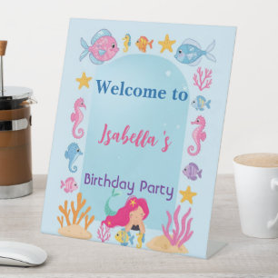 Mermaid Regenbogen magische Geburtstagsparty Sockelschild