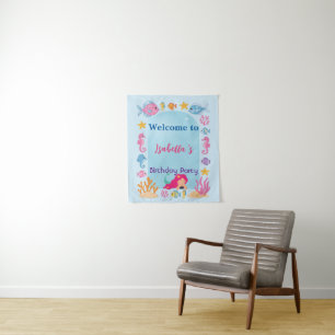 Mermaid Regenbogen magische Geburtstagsparty Wandteppich