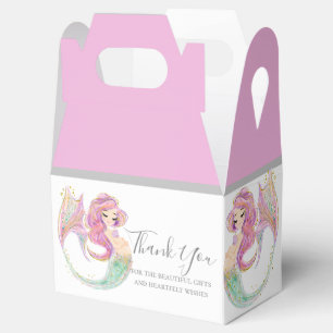MERMAID rosa Party Geschenkschachtel