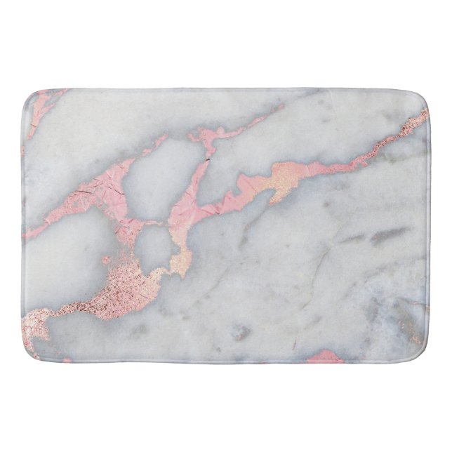 Mermaid Rosegold Glitzer Marble Badematte (Vorderseite)