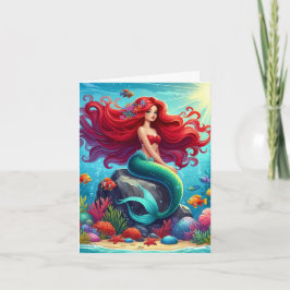 Mermaid Rothaar Einladung