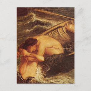 Mermaid & Sailor at Sea Postkarte