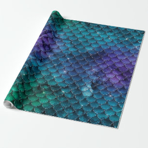 Mermaid Scale Jewel Tone Wrapping Paper Geschenkpapier