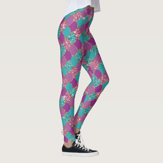 Mermaid Scale Leggings | Yoga und Bootspflanzen (Rechts)