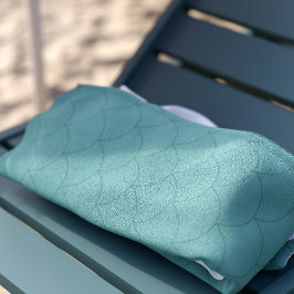 Mermaid Scales Aqua Aquamarin Green Mit Monogramm Strandtuch