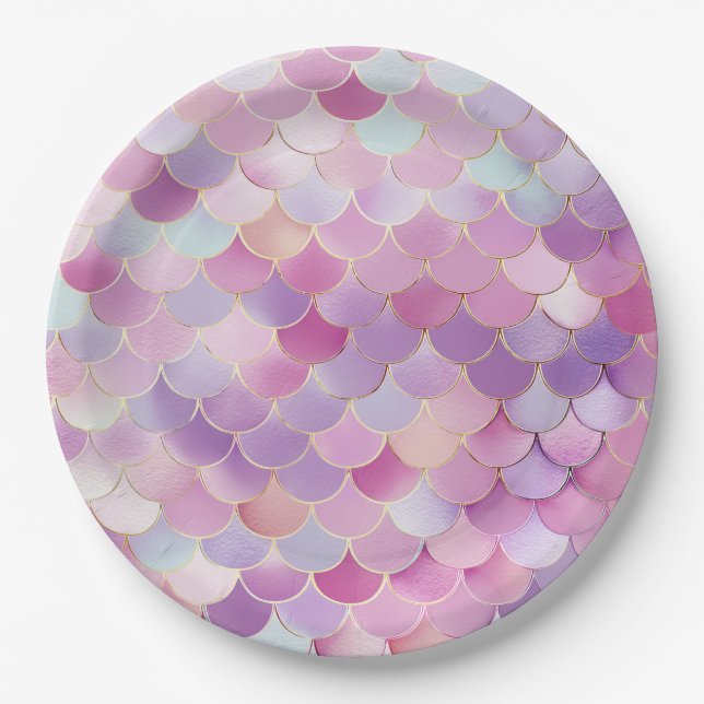 Mermaid Scales Birthday Party Plate Pappteller (Vorderseite)