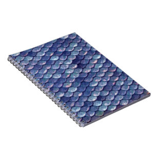 Mermaid Scales Blue Notizbuch Notizblock