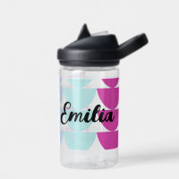 Mermaid Scales Blue Pink Kids Name