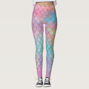 Mermaid Scales farbenfrohe Hübsche Pastete Pink Li Leggings