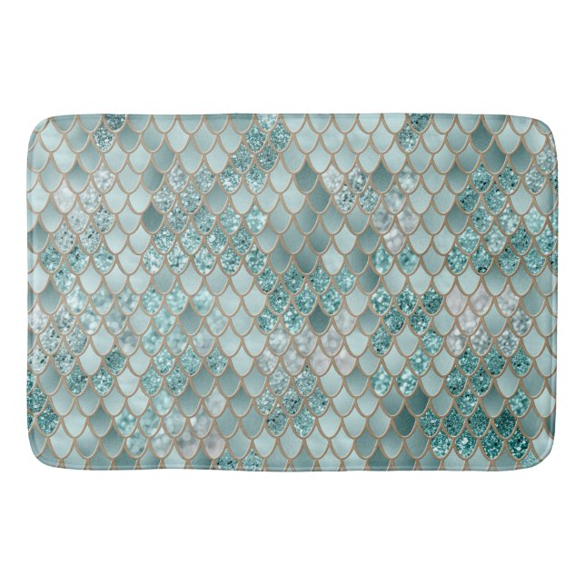 Mermaid Scales Glam #4 (Imitate Glitzer) #decor #a Badematte (Vorderseite)