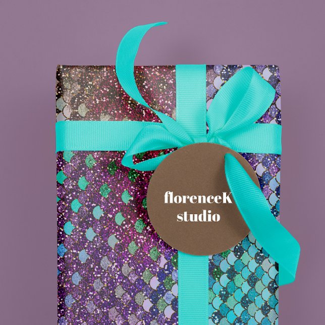 Mermaid Scales Glitzer Blue Viola Lila Geschenkpapier (Mermaid Scales Glitter Blue Viola Purple Wrapping Paper)