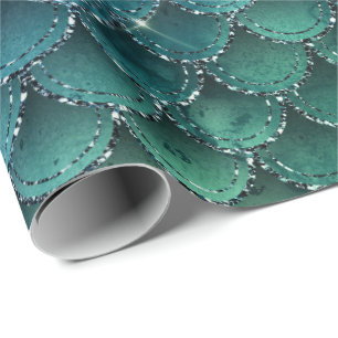 Mermaid Scales Glitzer Jungle Spark Marine Lila Geschenkpapier