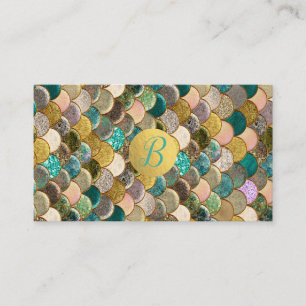 Mermaid Scales Gold Glitzer Kundenloyalty Treuekarte