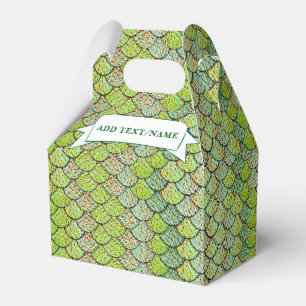 Mermaid Scales Green Pattern Individuelle Name Geschenkschachtel