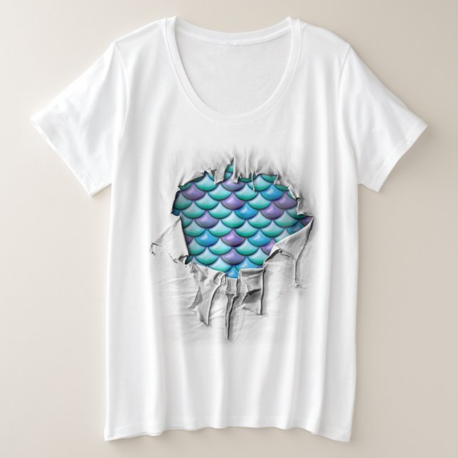 Mermaid Scales Große Größe T-Shirt (Design vorne)
