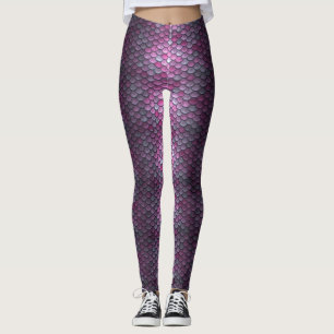 Mermaid Scales Magenta Lila Leggings