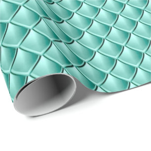 Mermaid Scales Mint Grünpastelldragon Skin Geschenkpapier