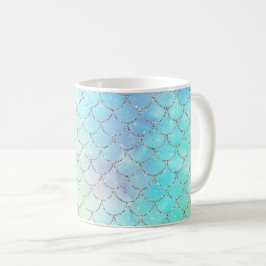 Mermaid Scales Ocean Imitate Glitzer Kaffeetasse