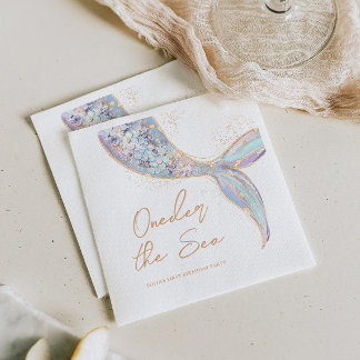 Mermaid Schwanz 1. Geburtstag Serviette