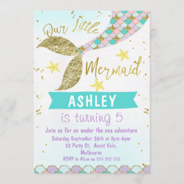 Mermaid Schwanz Birthday Einladung