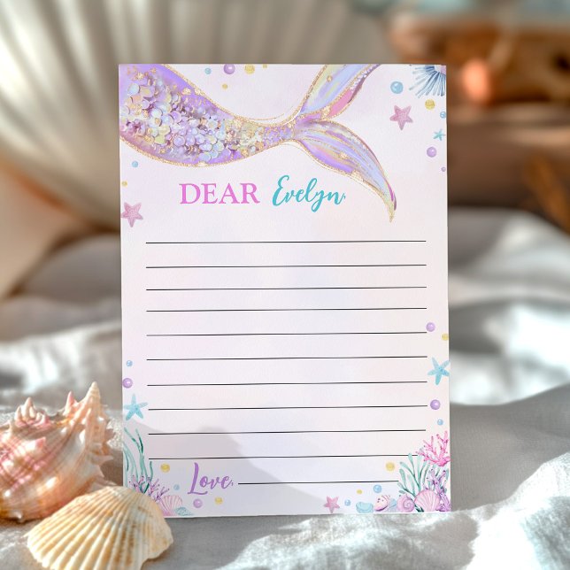 Mermaid Schwanz Birthday Time Kapselausweis Dankeskarte (Von Creator hochgeladen)