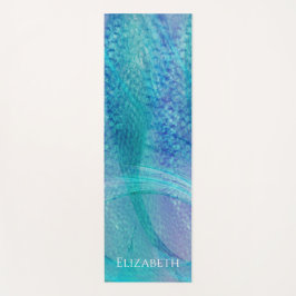 Mermaid Schwanz Pattern türkis Lila personalisiert Yogamatte