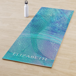 Mermaid Schwanz Pattern türkis Lila personalisiert Yogamatte