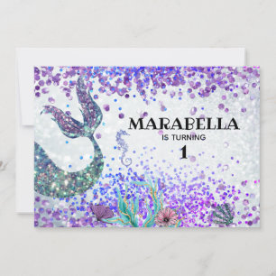 *~* Mermaid Schwanz Rainbow Birthday Party Einladung