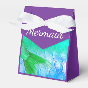 Mermaid-Schwanz & Scales Aquamarin Lila Geschenkschachtel