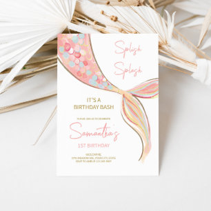 Mermaid Schwanz Thema Geburtstag Einladung