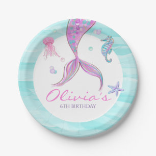 Mermaid Schwanz Under Sea Birthday Paper Teller