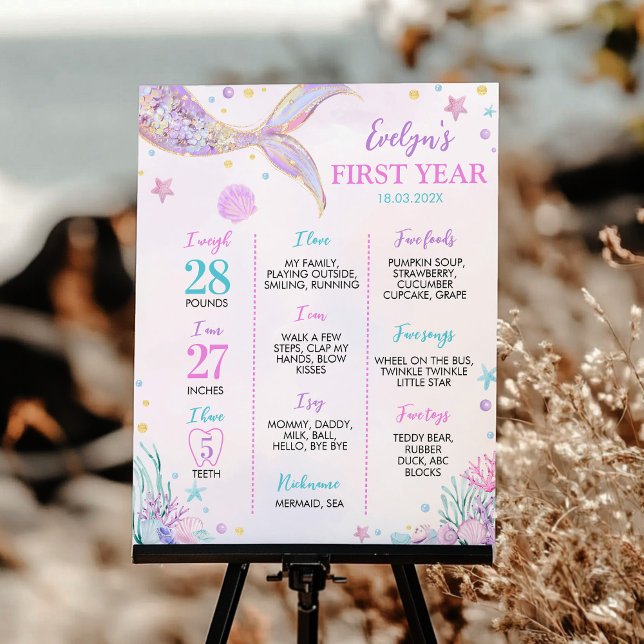 Mermaid Schwanz Under Sea Geburtstagszeichen Poster (Von Creator hochgeladen)