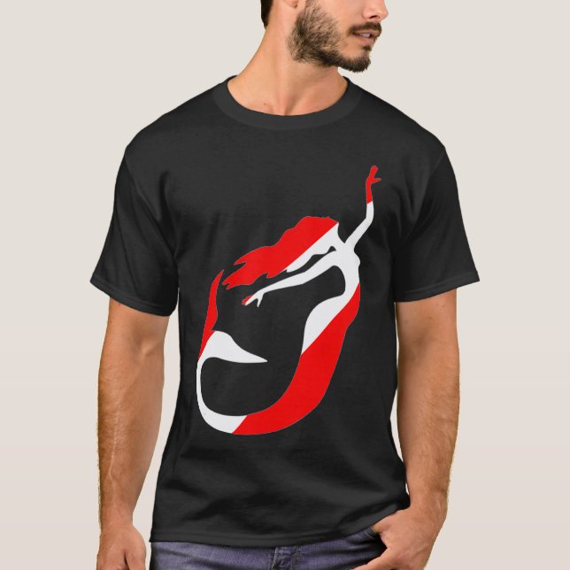 Mermaid Scuba Diving Flag Scuba Diving Flag T-Shirt (Vorderseite)